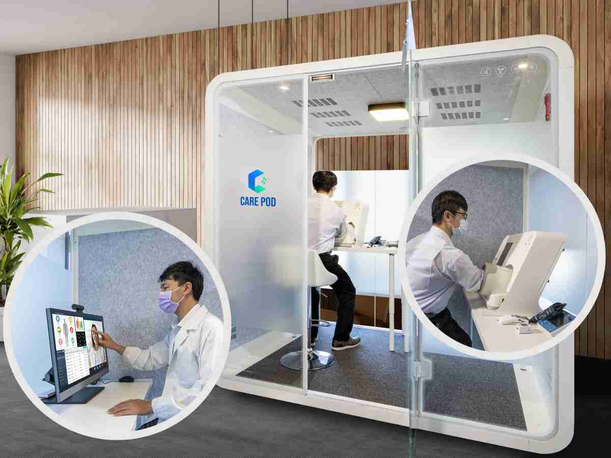 达擎于医疗科技展中展出＂远距诊疗舱＂，，，以因应医疗数字化及社会高龄化趋势下、、复诊及慢性病患等族群对于远距看诊需求逐渐升高所推出的创新整合方案。。。。多功能合一、、、、高隐私性的远距诊疗舱可根据病患端与医师端的不同需求，，，提供弹性化及客制化功能，，节省医生和病患的精力及时间