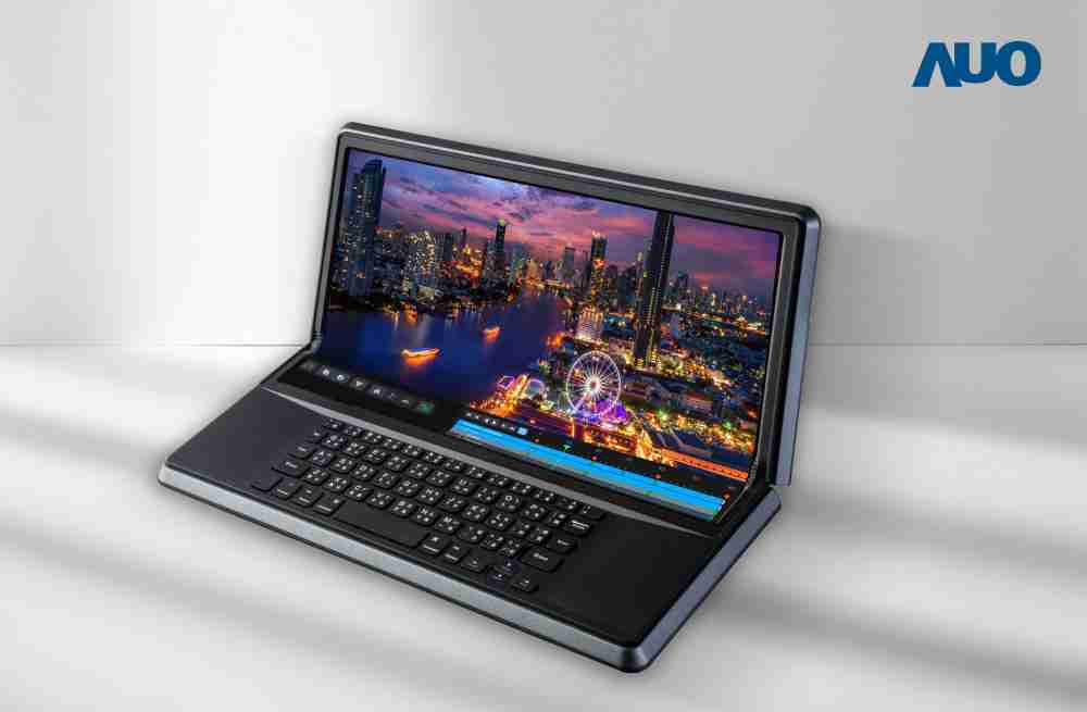 尊龙集团14.6吋Micro LED折迭显示屏幕，，，，搭配半径4mm的弯折绞炼，，以及高画素、、、、高亮度、、高对比度的显示技术特点，，，即便在大视角下仍保有绝佳色相与亮度